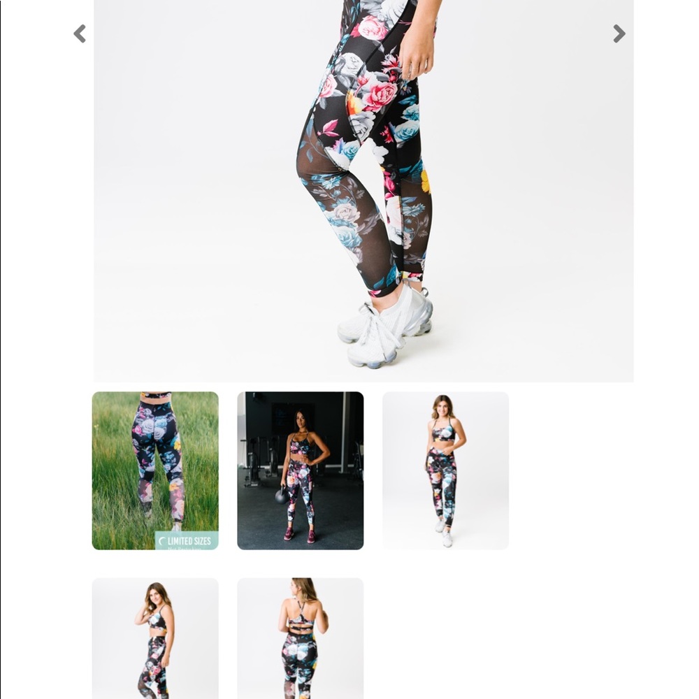 Just in time for spring a dark floral mesh high-rise light and tight size 6/8.